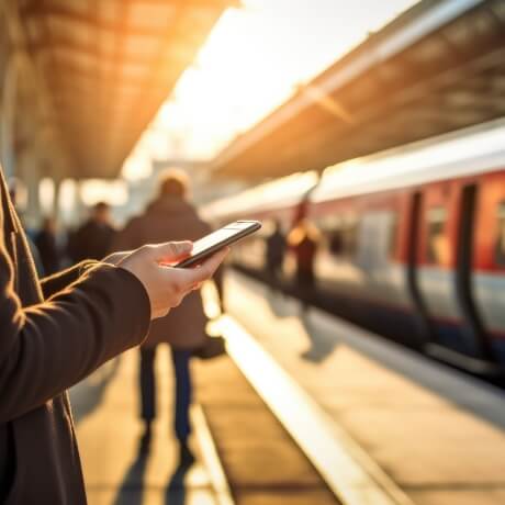 Tren para ir a un camping cerca de Barcelona