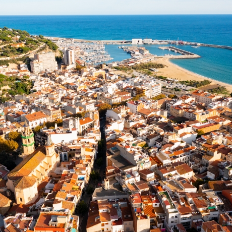 Arenys de mar en la costa de Cataluña