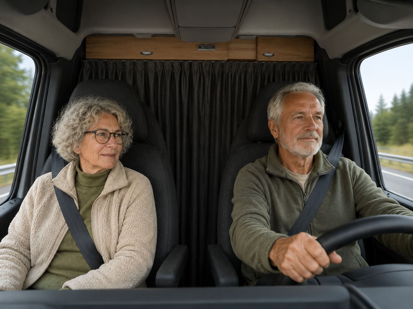 Pareja de escapada en camper